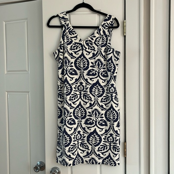 J.MCLAUGLIN Navy and white dress size large - Picture 1 of 6